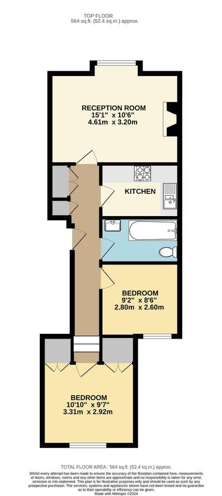 2 bedroom flat to rent - floorplan