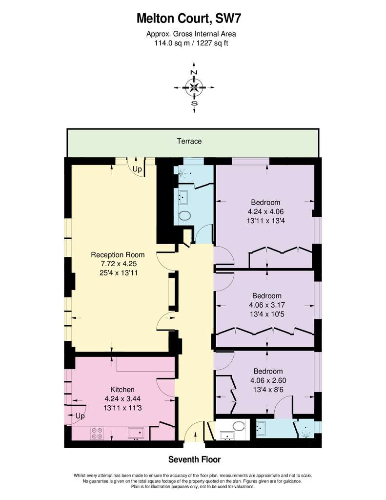 3 bedroom flat for sale - floorplan