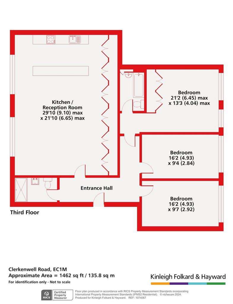 3 bedroom flat for sale - floorplan