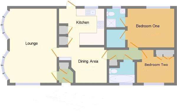 2 bedroom park home for sale - floorplan