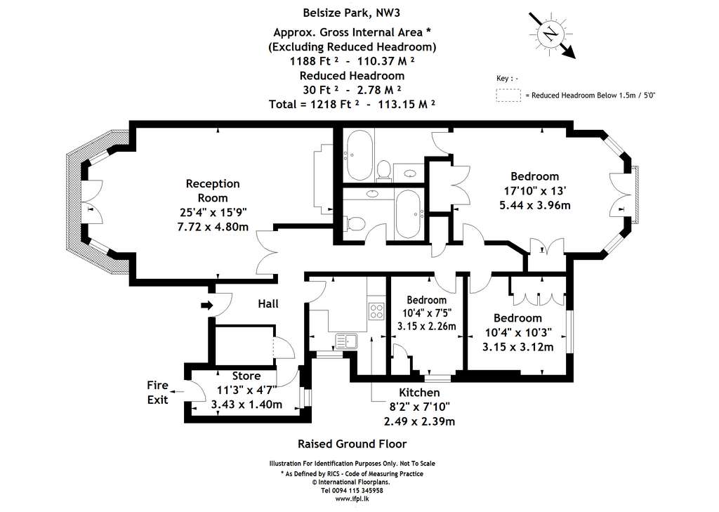 3 bedroom flat to rent - floorplan