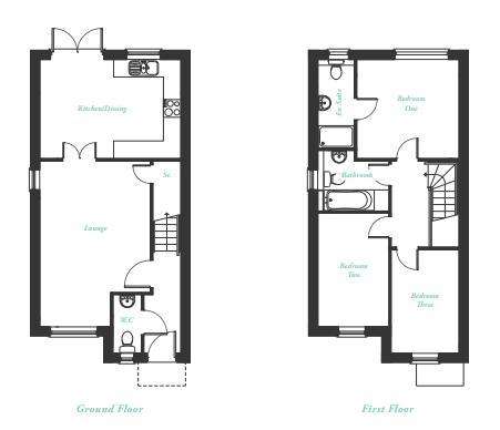 3 bedroom semi-detached house for sale - floorplan