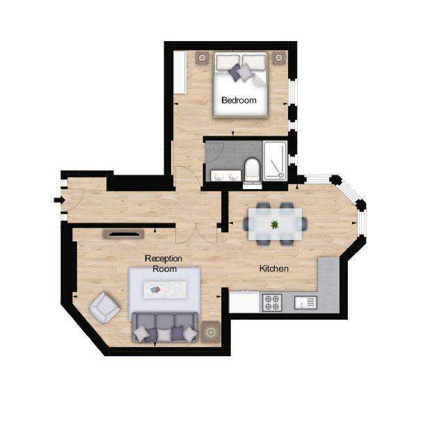 1 bedroom flat to rent - floorplan