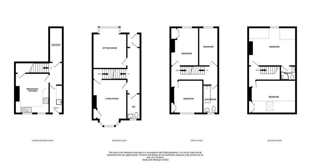 5 bedroom end of terrace house for sale - floorplan