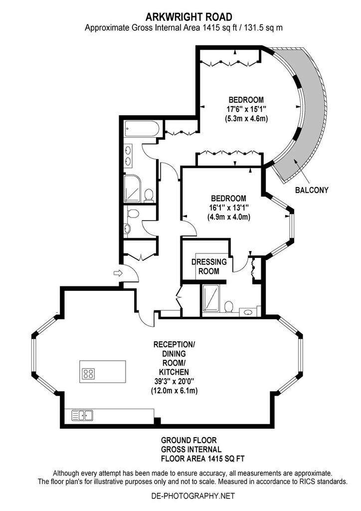 2 bedroom flat to rent - floorplan