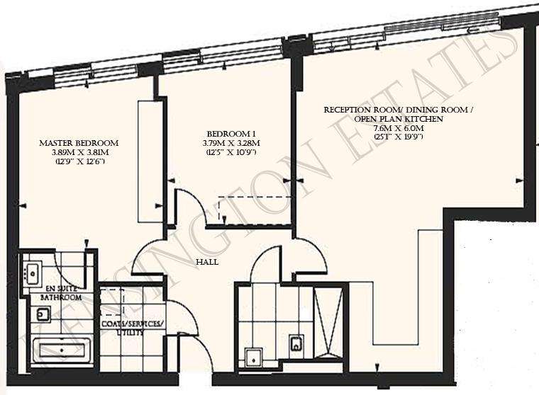 2 bedroom flat to rent - floorplan