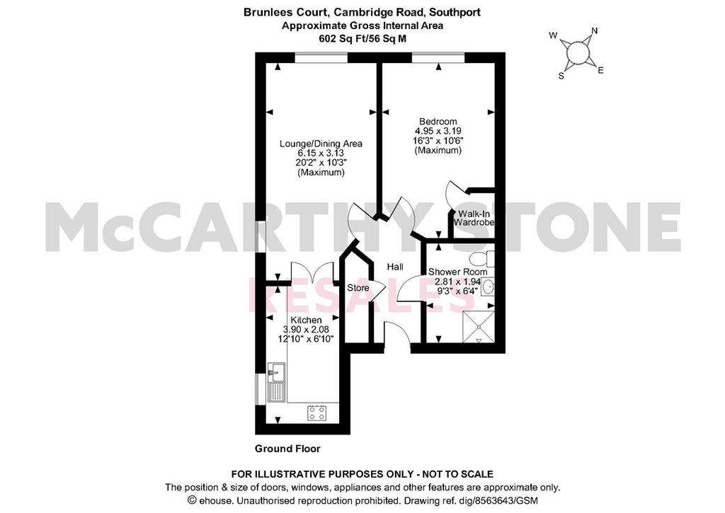 1 bedroom flat for sale - floorplan