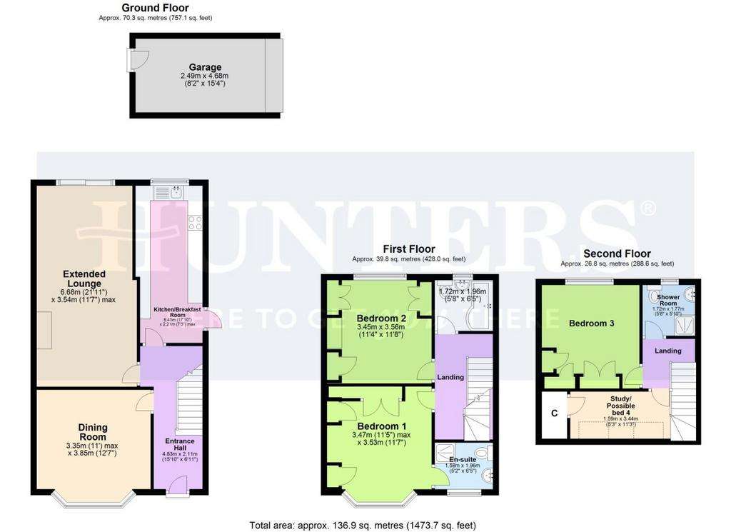 4 bedroom semi-detached house for sale - floorplan