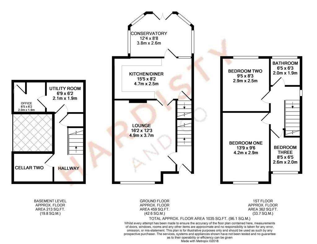 3 bedroom semi-detached house for sale - floorplan