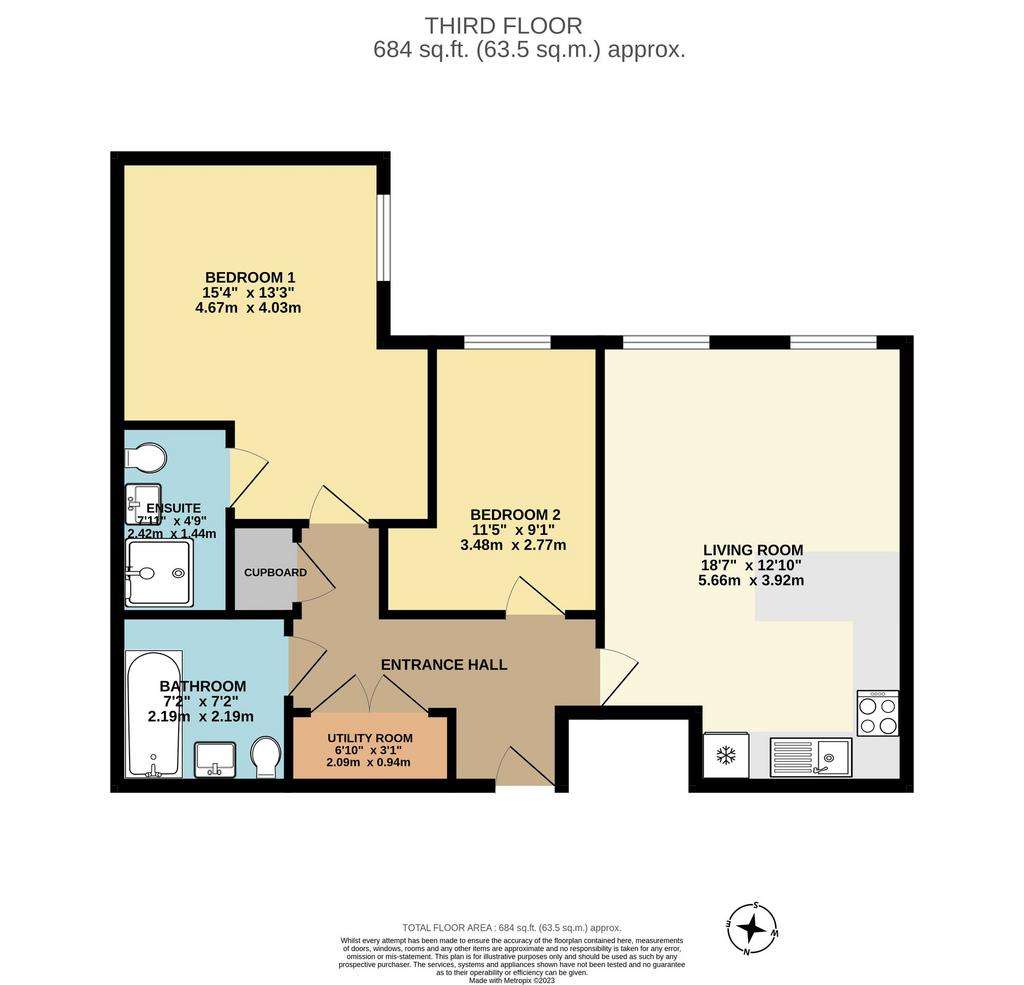 2 bedroom flat for sale - floorplan