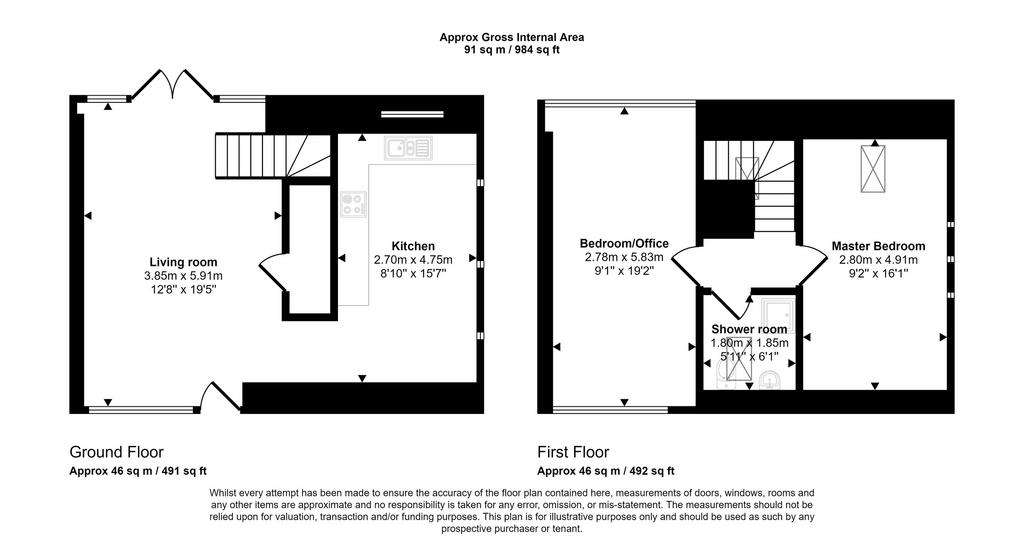 2 bedroom barn conversion for sale - floorplan
