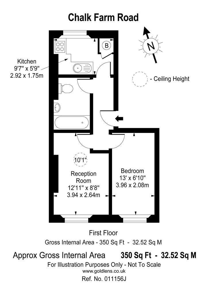 1 bedroom flat to rent - floorplan