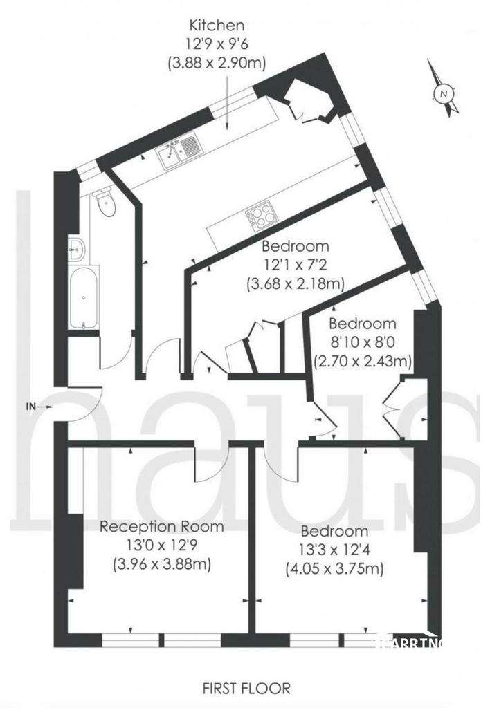 3 bedroom flat to rent - floorplan