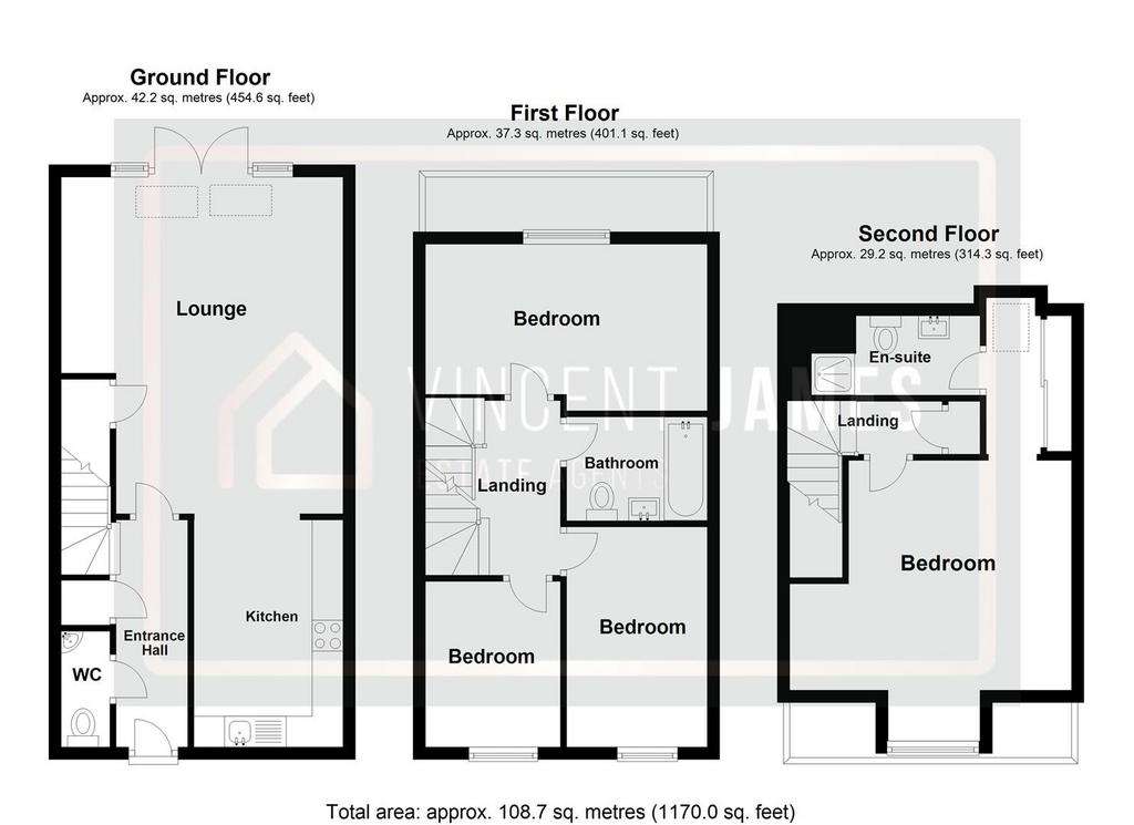 4 bedroom town house for sale - floorplan