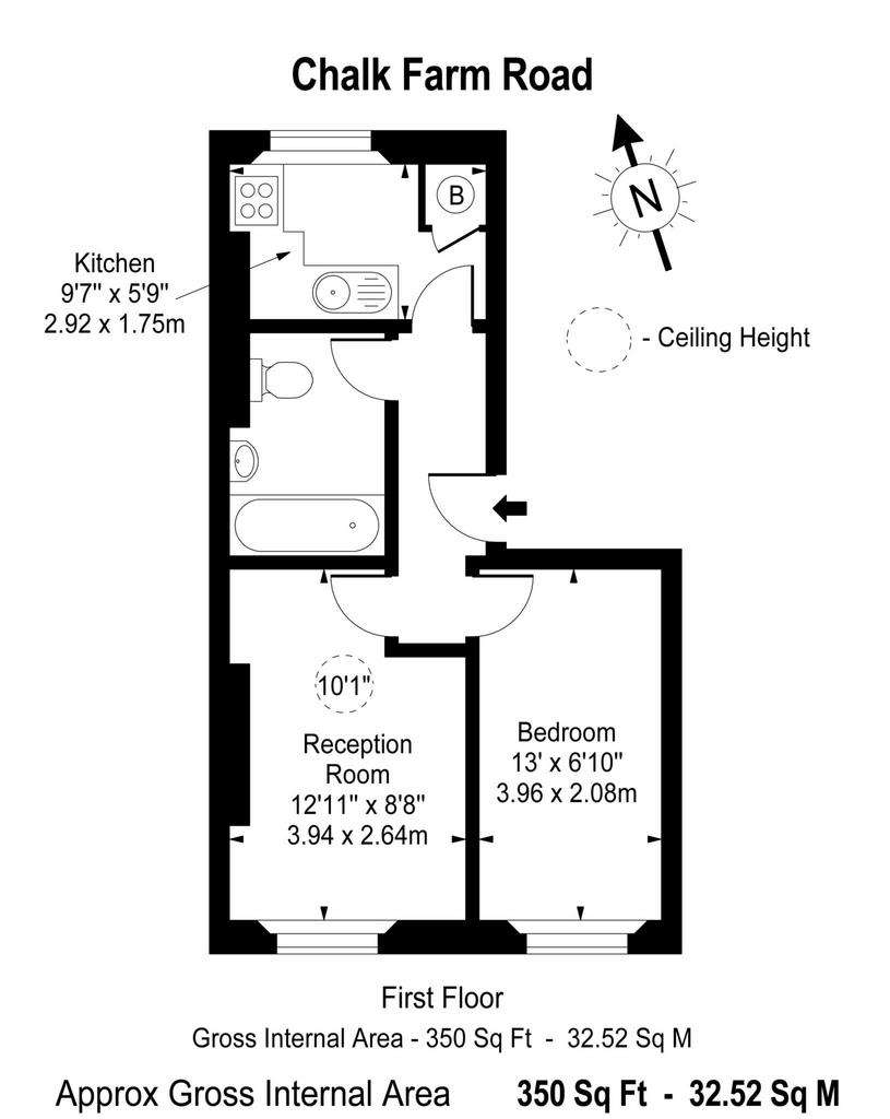 1 bedroom flat to rent - floorplan