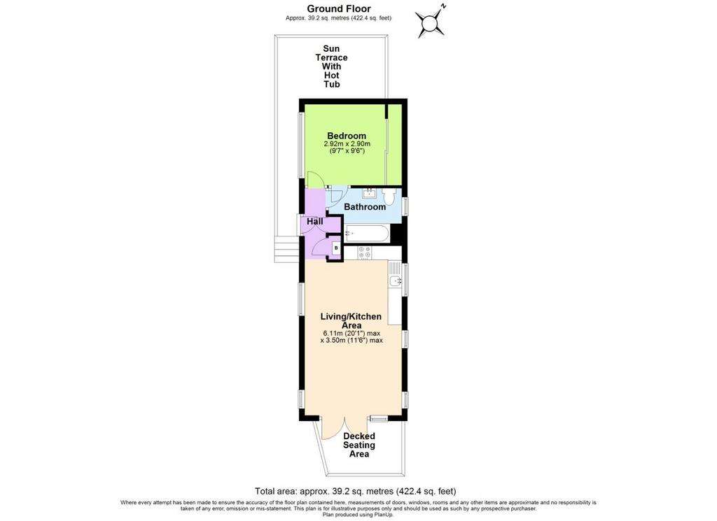 1 bedroom park home for sale - floorplan