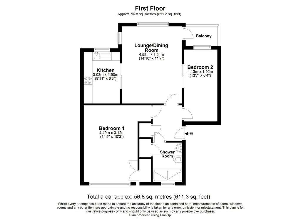 2 bedroom retirement property for sale - floorplan