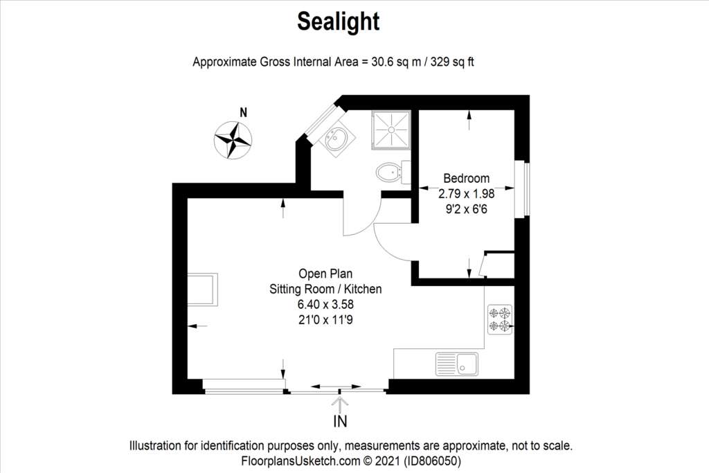 1 bedroom chalet for sale - floorplan