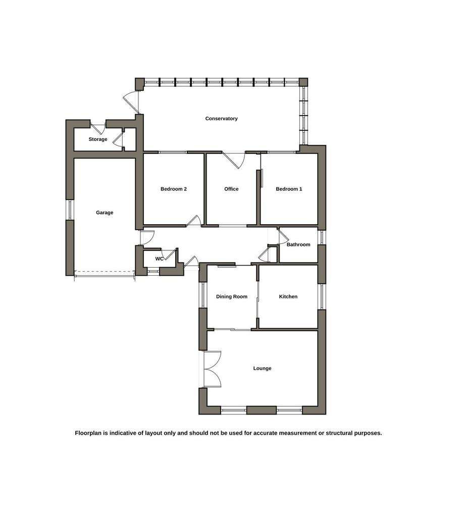 2 bedroom detached bungalow for sale - floorplan
