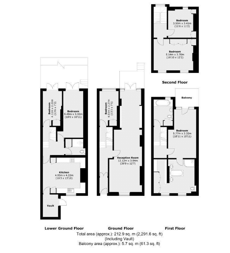 5 bedroom house to rent - floorplan