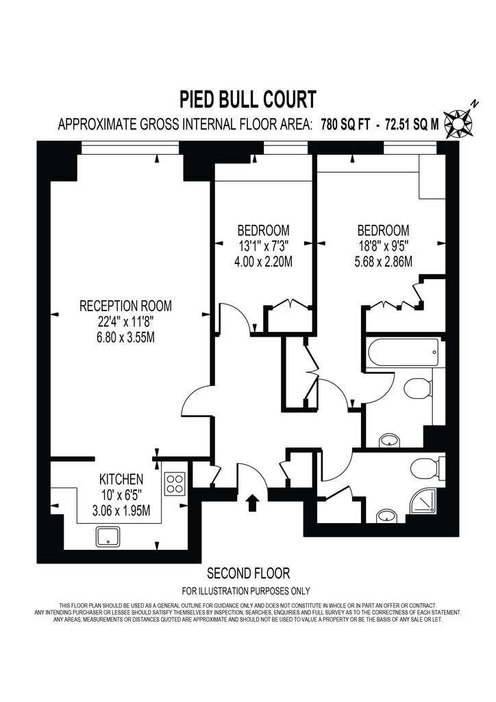 2 bedroom flat to rent - floorplan