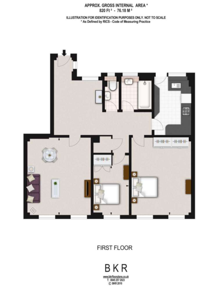 2 bedroom flat to rent - floorplan