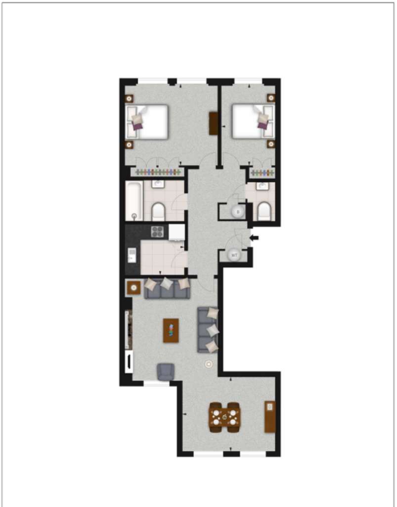 2 bedroom flat to rent - floorplan