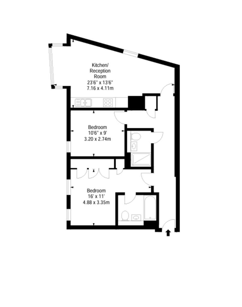 2 bedroom flat to rent - floorplan