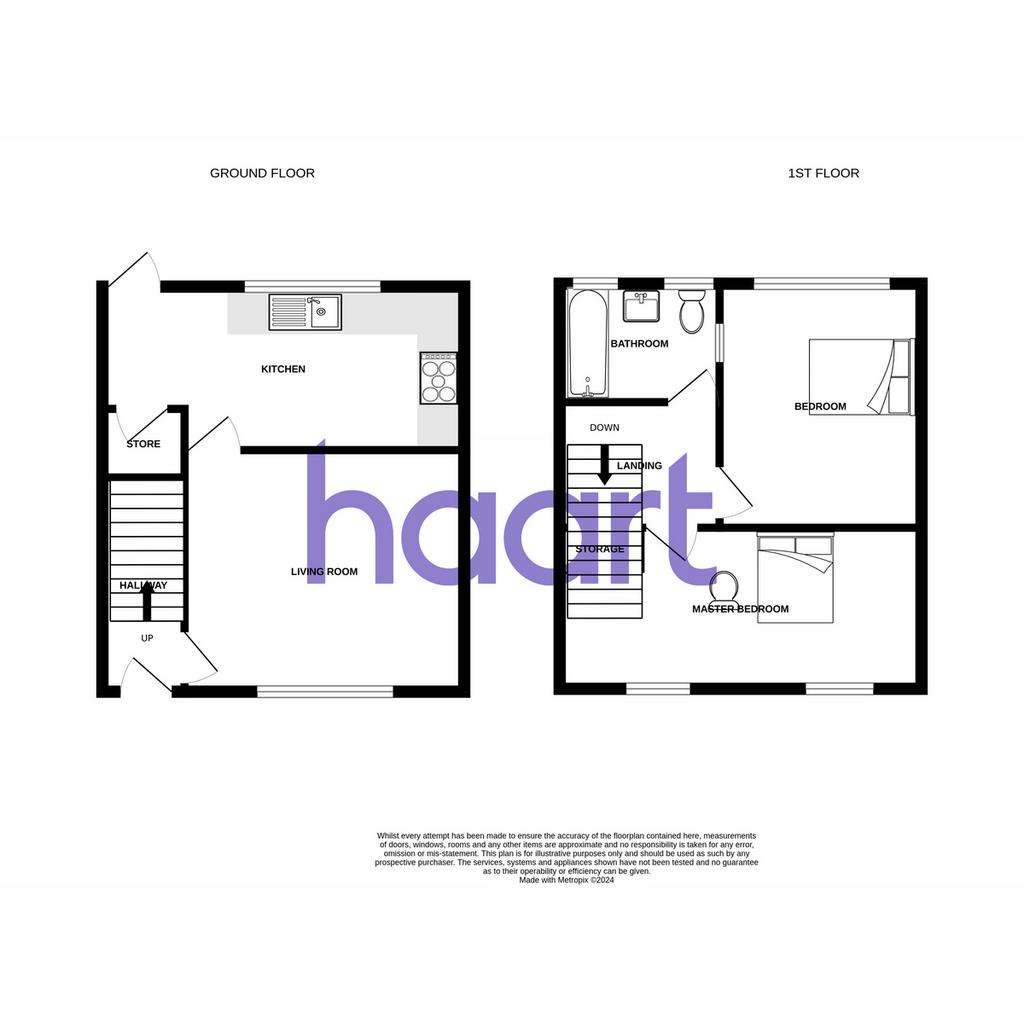 2 bedroom terraced house for sale - floorplan