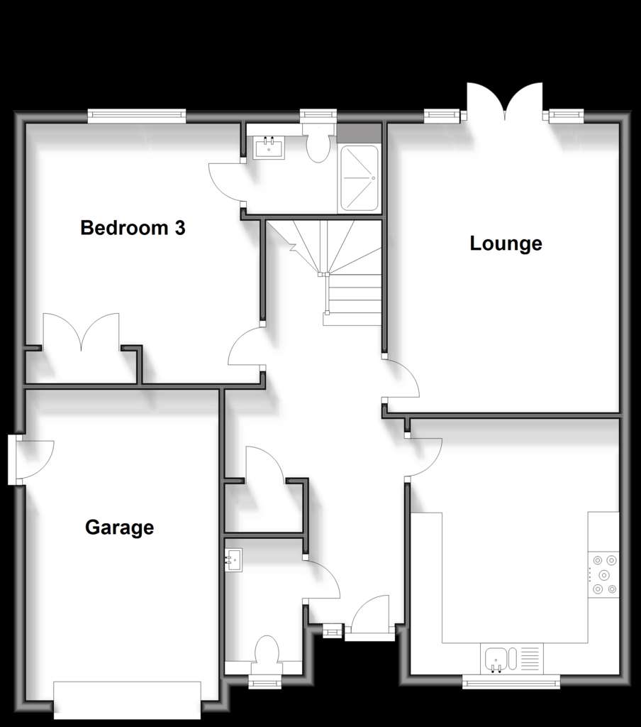 3 bedroom chalet for sale - floorplan