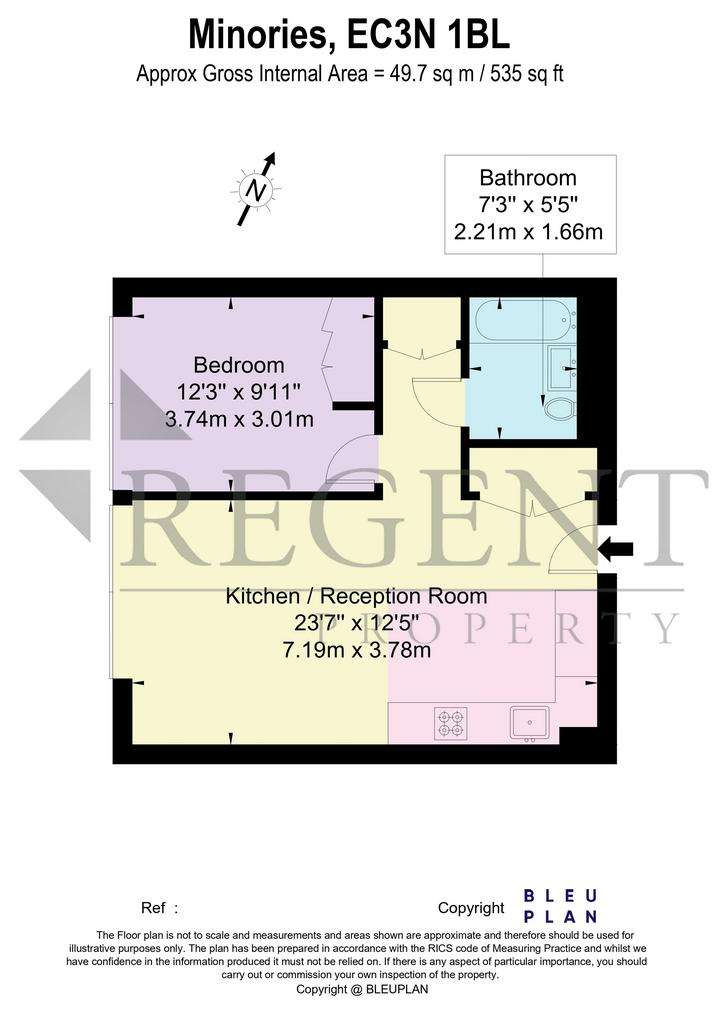 1 bedroom flat to rent - floorplan