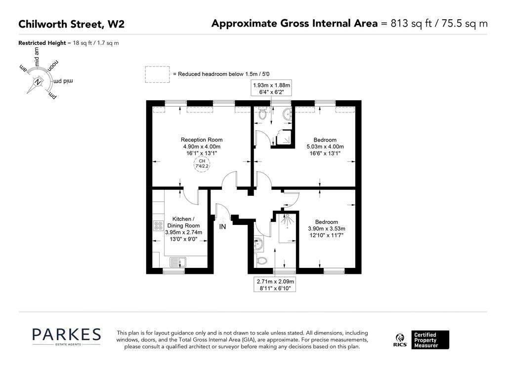 2 bedroom flat to rent - floorplan