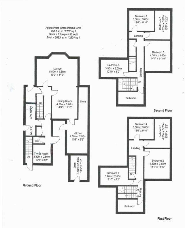 9 bedroom semi-detached house to rent - floorplan