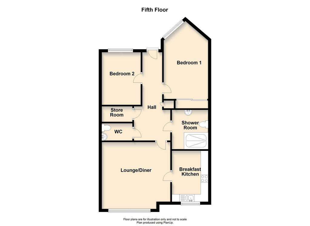 2 bedroom retirement property for sale - floorplan