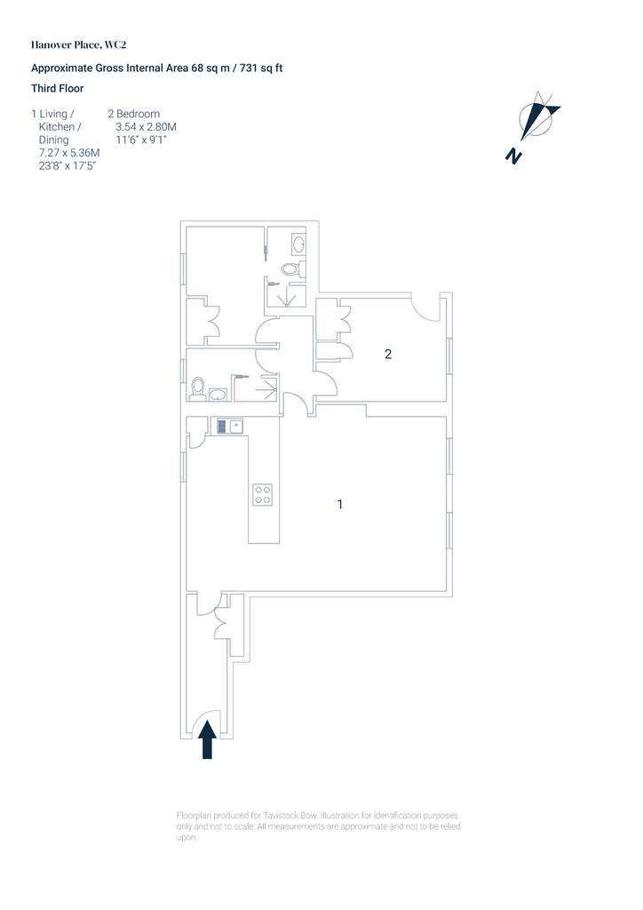 2 bedroom flat to rent - floorplan