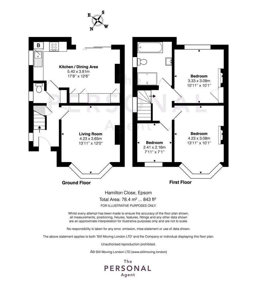 3 bedroom semi-detached house for sale - floorplan