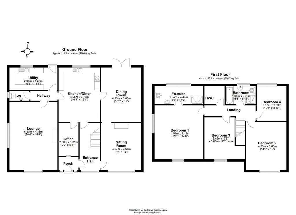 4 bedroom semi-detached house for sale - floorplan