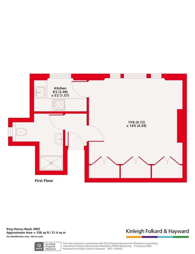 Studio flat for sale - floorplan