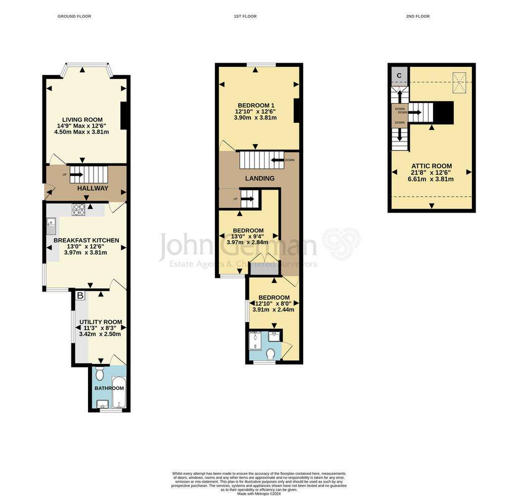 3 bedroom semi-detached house for sale - floorplan