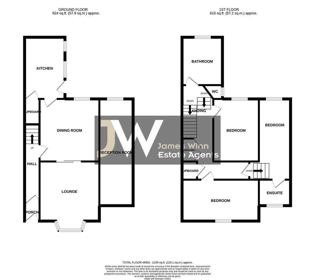 3 bedroom end of terrace house for sale - floorplan