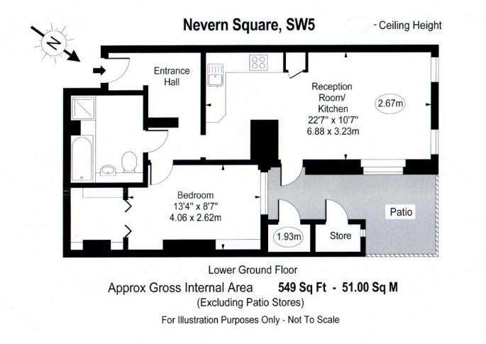 1 bedroom flat to rent - floorplan