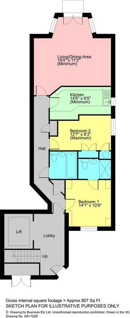 2 bedroom ground floor flat for sale - floorplan