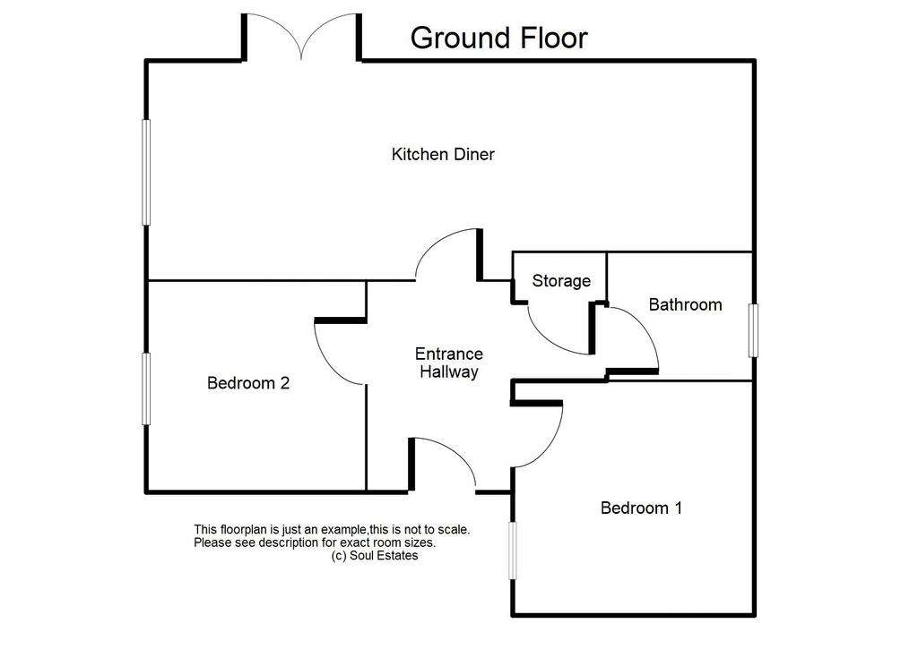 2 bedroom bungalow to rent - floorplan