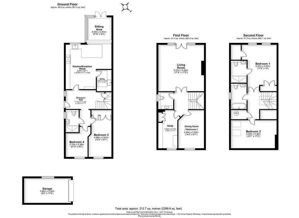 4 bedroom town house for sale - floorplan