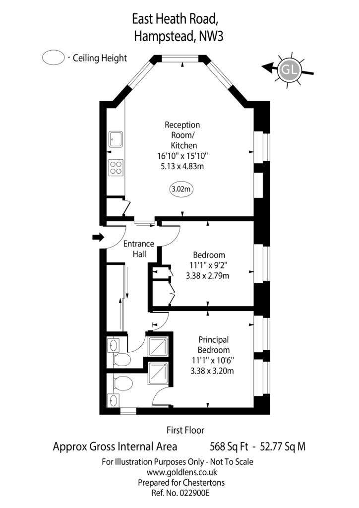 2 bedroom flat to rent - floorplan