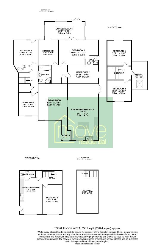 6 bedroom bungalow for sale - floorplan