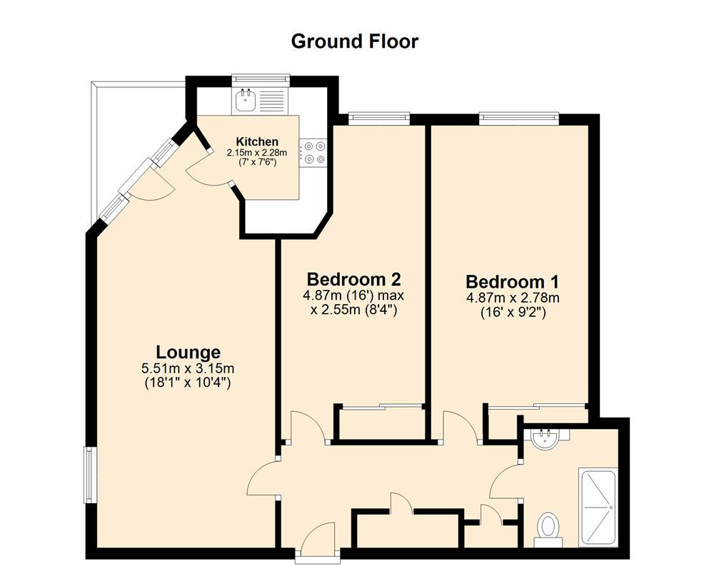 2 bedroom flat for sale - floorplan