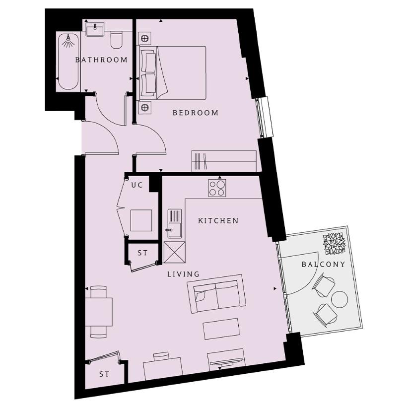 1 bedroom flat for sale - floorplan