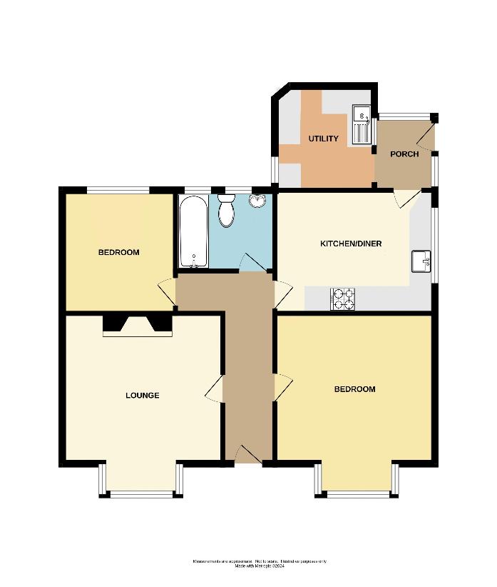 2 bedroom bungalow for sale - floorplan