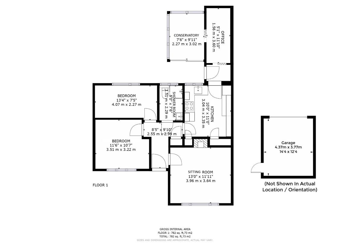 2 bedroom semi-detached house for sale - floorplan